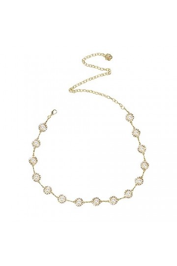 Floatdream Fashion Ceinture en Chaîne pour Femme, Femmes Casual Fashion Metal Wear Ceinture, Ceinture avec Perles, Pour la Dé