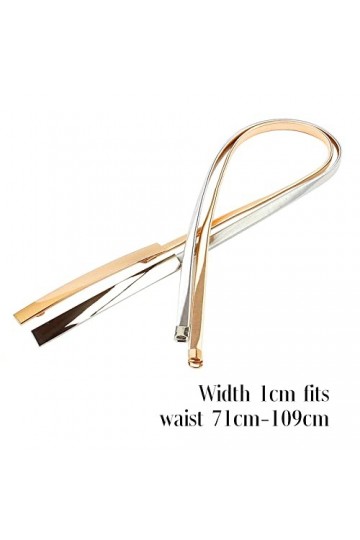 GUUFOO 2 Pièces Ceinture Fine en Métal avec Chaîne, Ceinture pour Robe Décoration Simple, Métal Strass Corps Chaîne Ceinture,