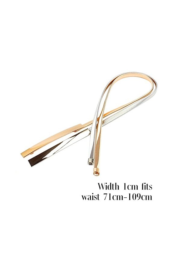 GUUFOO 2 Pièces Ceinture Fine en Métal avec Chaîne, Ceinture pour Robe Décoration Simple, Métal Strass Corps Chaîne Ceinture,