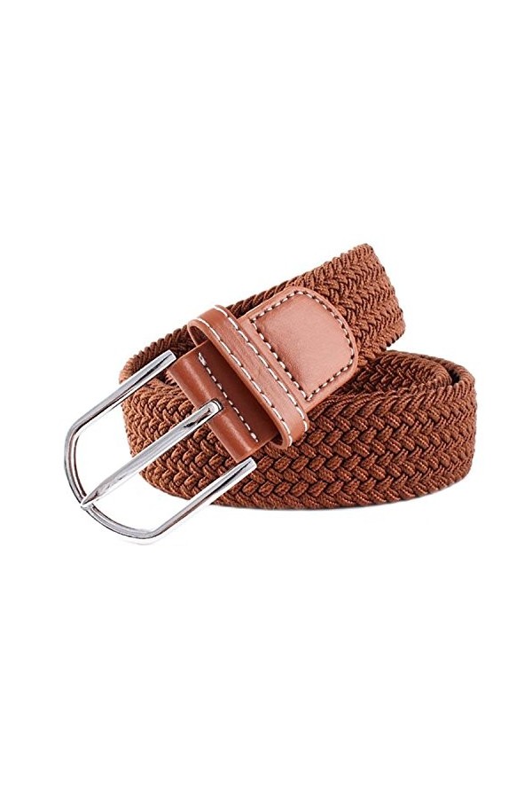 MESHIKAIER Couleur Pure Unisexe Ceinture en Tresse Ceinture Élastique et Extensible Ceinture Tressé avec Boucle en PU Cuir O