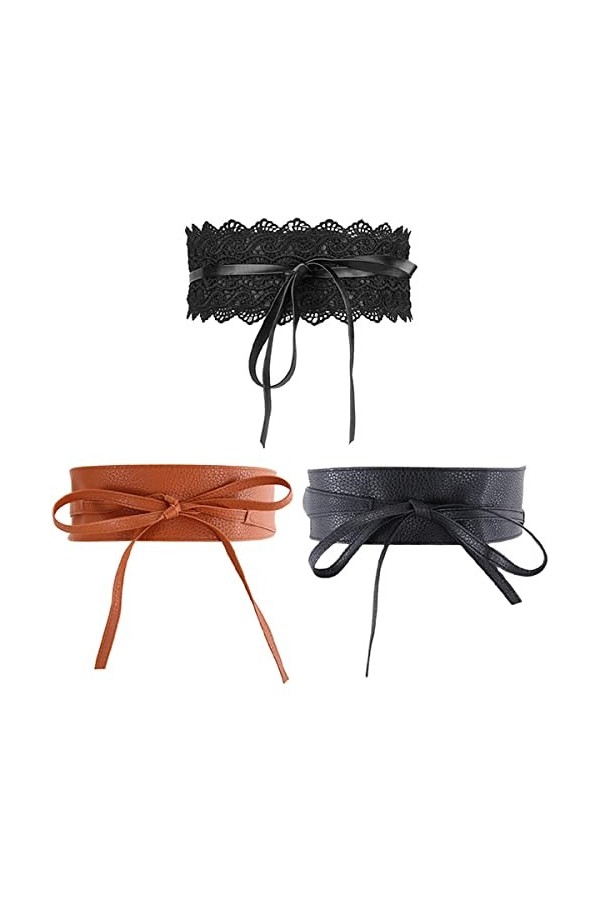 NC Mnixy The Belt Manchettes pour femme Noir Longueur 226 cm Largeur 6,5 cm EU