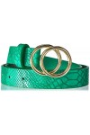 Only ONLRASMI PU Snake Jeans Belt Ceinture, Vert Classique-Détails : Boucle dorée, 85 cm Femme