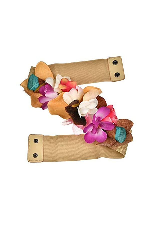 Ceinture de mariage élargie Ceinture de fleurs élastiques Ceinture de fleurs artificielles pour femmes