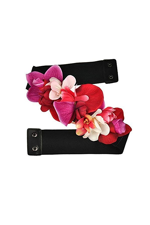 Ceinture de mariage élargie Ceinture de fleurs élastiques Ceinture de fleurs artificielles pour femmes