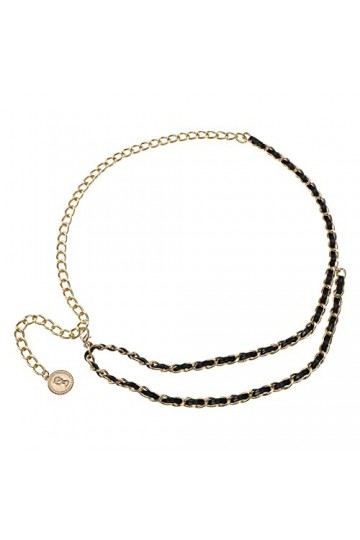 OTOTEC Maigre Chaîne Ceinture Femmes Couches Ceinture Réglable Mince Ceinture en Cuir Métal Chaîne Lien Ceinture pour 50~95cm