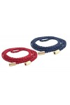 TeeYee Ceinture Fine Longue Tressée Femmes en Cuir PU Uni Basique rouge+bleu marine 