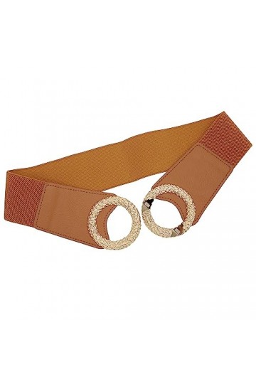 Longwu Ceintures de Taille Large Extensibles Noires pour Femmes, Ceinture Élastique pour Dames pour Robes à Boucle à Double A