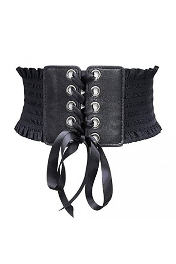 Meschett Ceinture de taille élastique à lacets large pour femmes,ceinture de corset de taille élastique pour pardessus de rob