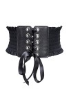 Meschett Ceinture de taille élastique à lacets large pour femmes,ceinture de corset de taille élastique pour pardessus de rob