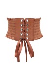 Meschett Ceinture de taille élastique à lacets large pour femmes,ceinture de corset de taille élastique pour pardessus de rob