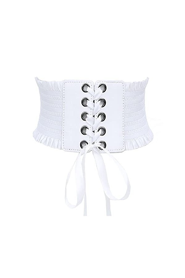 Meschett Ceinture de taille élastique à lacets large pour femmes,ceinture de corset de taille élastique pour pardessus de rob