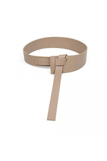 UDERUI Ceinture,Ceinture Femme Femmes cavalées nouées Grandes Longues Robe de Femme de Mode en Cuir PU décorer Brun Color : 