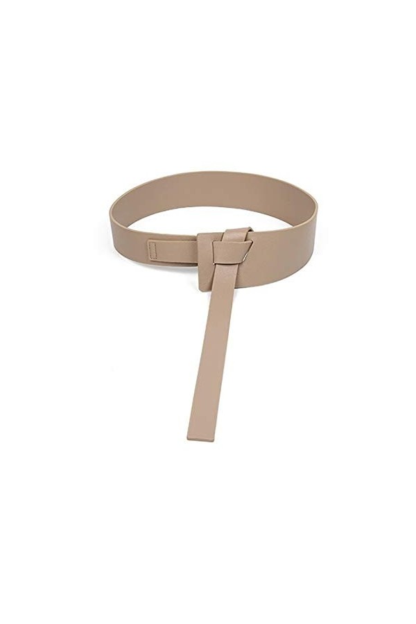UDERUI Ceinture,Ceinture Femme Femmes cavalées nouées Grandes Longues Robe de Femme de Mode en Cuir PU décorer Brun Color : 