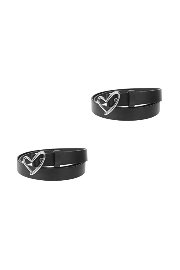 GALPADA Ceintures Habillées 2 Pièces Ceinture Robe Femme Pour Fille Pantalon Coeur Taille Boucle Mode Ceinture-Dame Avec Régl