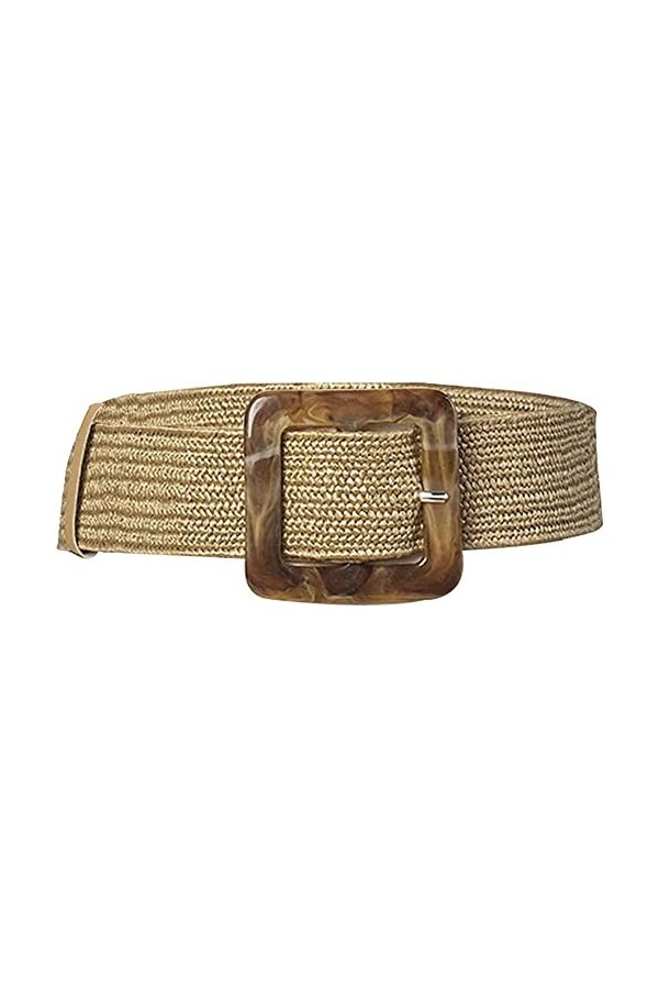 Ceinture de taille pour femme en paille tissée Accessoire pour femme Jeans Robes Pantalons, Noir , taille unique