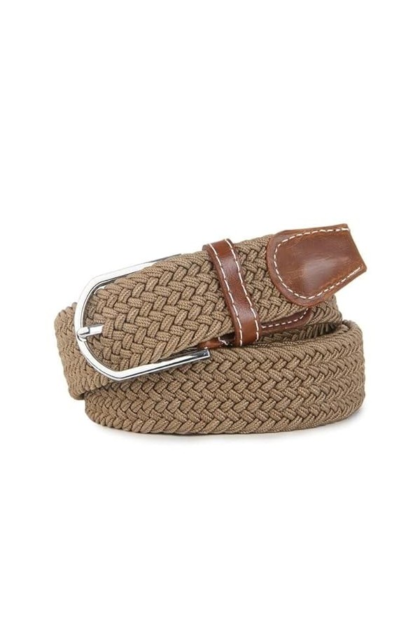 LYFANG 1 ceinture élastique tendance en toile pour femme avec boucle tricotée réglable pour jeans