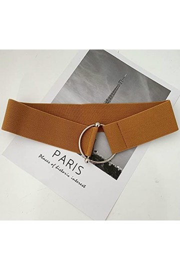 SHIYONG Ceintures pour Femmes Taille Simple élastique Dames Bande Boucle Ronde décoration Manteau Pull Mode Robe Ceinture