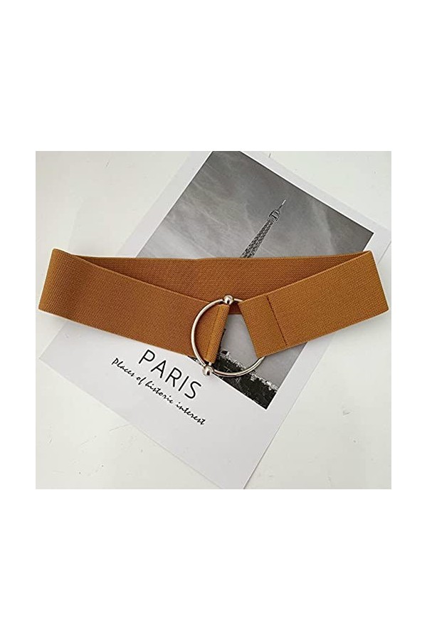 SHIYONG Ceintures pour Femmes Taille Simple élastique Dames Bande Boucle Ronde décoration Manteau Pull Mode Robe Ceinture