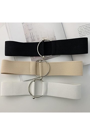 SHIYONG Ceintures pour Femmes Taille Simple élastique Dames Bande Boucle Ronde décoration Manteau Pull Mode Robe Ceinture