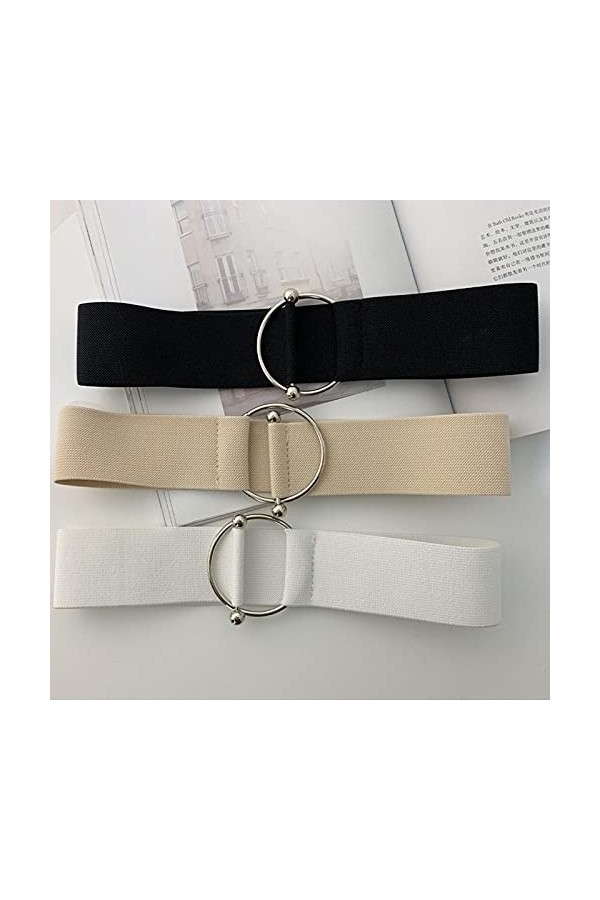 SHIYONG Ceintures pour Femmes Taille Simple élastique Dames Bande Boucle Ronde décoration Manteau Pull Mode Robe Ceinture