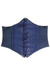 HANERDUN Ceinture Corset pour Femme Cuir Corset à Lacets Ceinture Élastique Ceinture Rétro Cinch Quatre Tailles - Bleu - Tail