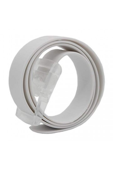 MESHIKAIER Bonbon Couleur Fashion Ceinture Unisexe en Silicone avec Boucle Plastique Blanc 