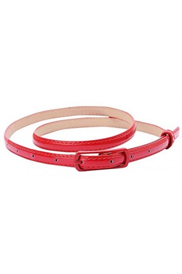 Selighting Ceinture Femme en Cuir PU pour Pantalons Jeans Robe Rouge 