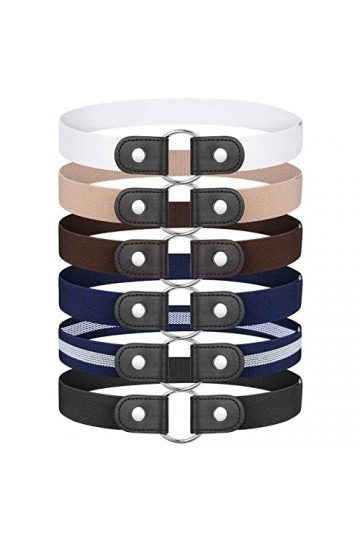 aurorayer Ceinture sans Boucle Femme Ceinture Élastique Invisible, 6 Pièces Ceinture Réglable Unisexe Ceinture Dégagement Rap
