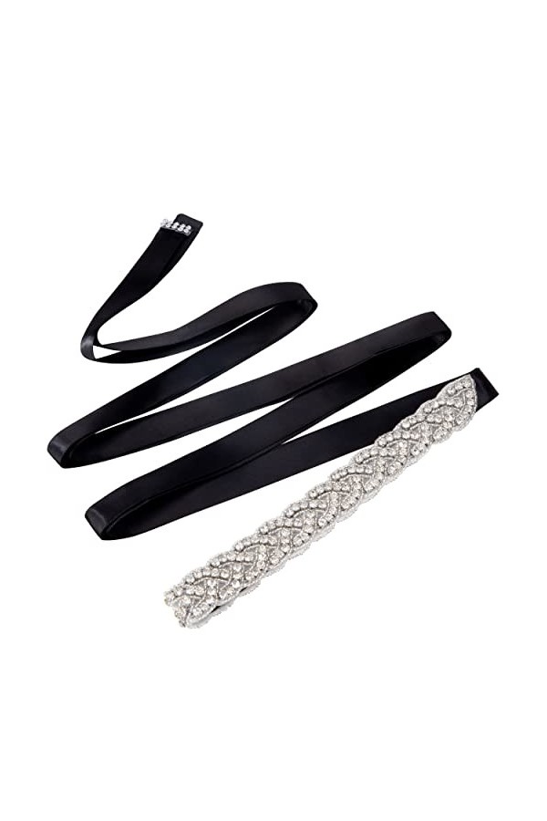 Jeesblsy Strass Ceinture de Mariée, Nuptiale Ruban Ceinture de Mariage avec Cristal Accessoire pour Robes de Bal Sash Embelli