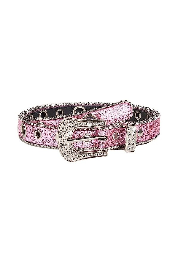 Ceinture élégante au design vintage avec des rivets et des strass,Ceinture Extensible Vintage avec Boucle Métallisée, ajustab