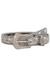 Ceinture élégante au design vintage avec des rivets et des strass,Ceinture Extensible Vintage avec Boucle Métallisée, ajustab