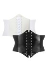 YiliYa 2 Pièces Ceinture Corset pour Femme Ceinture à Lacets Cuir Corset Ceinture Élastique Rétro Cinch Ceinture pour Femme F