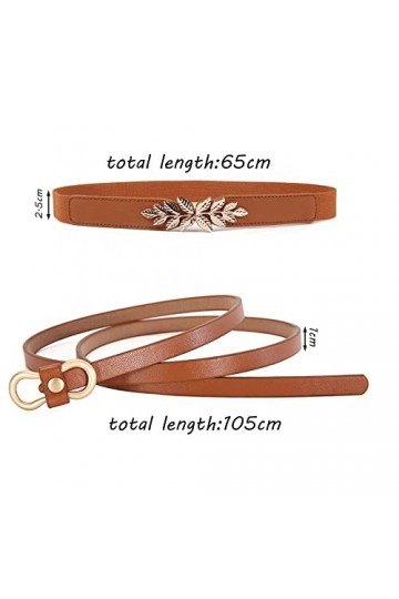 Hazrcvr Ceinture Extensible Sans Boucle 4 Pièces Ceinture pour Robe Ceinture Sans Boucle Ceinture Fine Elastique Ceinture Éla