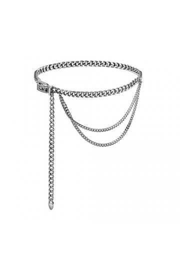JIAHAICHI Ceinture Femme -Mode Ceinture Chaîne Alliage Ceinture Taille Réglable Silber 
