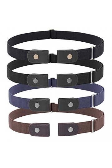 JasGood Lot de 2 ceintures élastiques sans boucle pour homme ou femme, sans boucle, pas de renflement, ceinture invisible, 9-