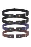 JasGood Lot de 2 ceintures élastiques sans boucle pour homme ou femme, sans boucle, pas de renflement, ceinture invisible, 9-
