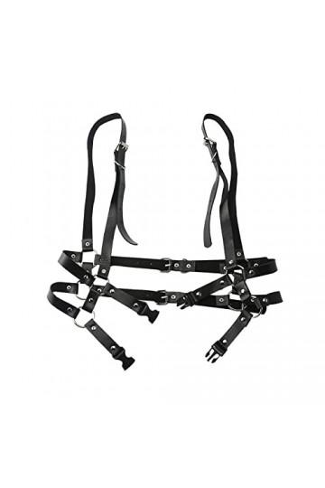 Punk Taille Harnais Ceinture Harnais Gothique Punk Taille Femme Harnais punk en cuir noir pour femme Ceintures de gilet régla