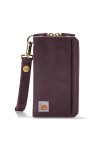 Carhartt Portefeuille en Toile Robuste pour Femme, Disponible en Plusieurs Styles et Couleurs, Pochette en Nylon Canard vin 