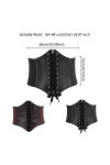 Ceinture Corset Femme,2Pcs Ceinture Élastique Rétro,Femme Cuir Corset à Lacets Ceinture Élastique,Ceinture Large Corset,Ceint