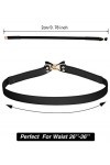 3 Pièces Ceinture Fine Femme Ceinture Élastique Mince pour Robe - Noir / MArron / Blanc - Taille unique