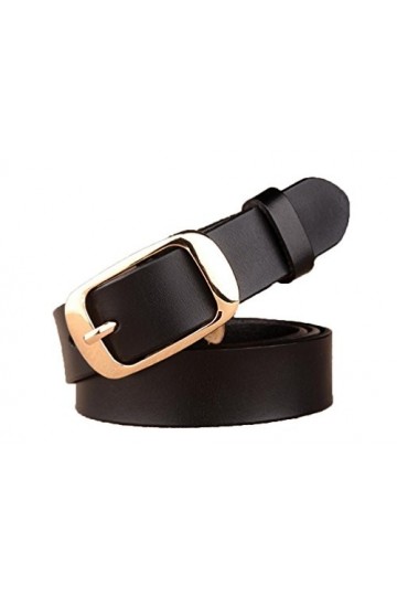 Cliont delicate Ceinture femme en cuir véritable avec ceinture en or et noir largeur 2.9cm