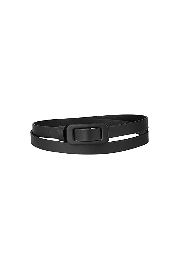 Allegra K Ceinture fine non poreuse à boucle rectangulaire, ceintures de grande taille pour robe en jean Noir Fit waist up to
