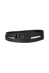 Allegra K Ceinture fine non poreuse à boucle rectangulaire, ceintures de grande taille pour robe en jean Noir Fit waist up to