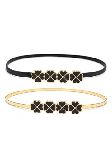 YUTTTPL 2 Pièces Étirée Ceinture Elastique Taille Métallique pour Femmes Filles Ceinture Fine Étirée élastique Taille pour Ro