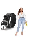 JASGOOD Grande ceinture en cuir tendance pour femme - Grande taille - Style décontracté pour femme - Jeans - Pantalon - Robe,