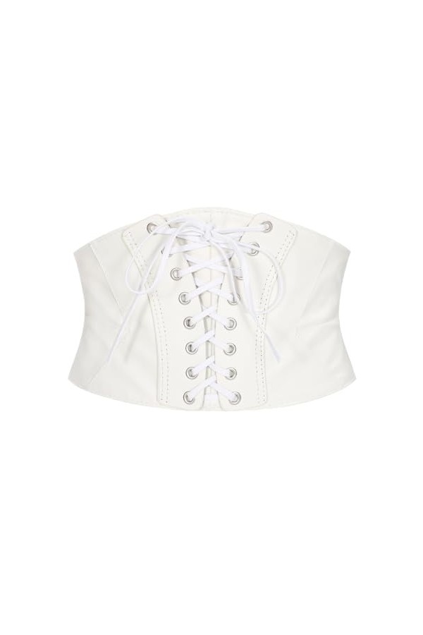 WERFORU Ceinture élastique large à lacets pour femme - Pour Halloween, D-blanc, XXL:Passt Taillengröße 106-116cm