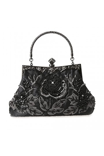DA BODAN Vintage Floral Perlé Strass Broderie Dembrayage Paillettes De Mariage De Bal De Noce Sac De Mariée Bandoulière Soir