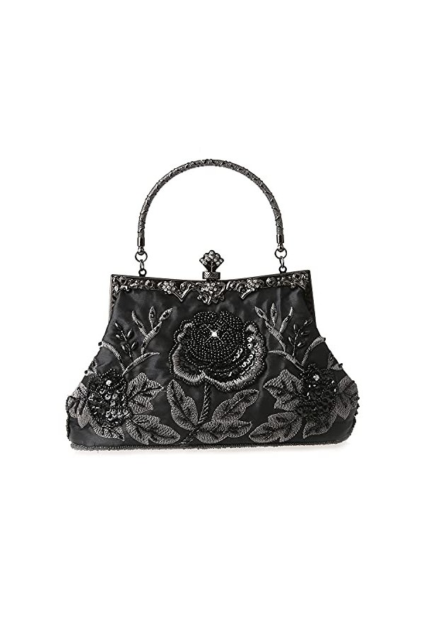 DA BODAN Vintage Floral Perlé Strass Broderie Dembrayage Paillettes De Mariage De Bal De Noce Sac De Mariée Bandoulière Soir