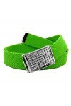 Build A Belt Boucle de ceinture à rabat pour femme avec strass transparents de 3,2 cm de large, vert kelly, 36/46W 3XL 