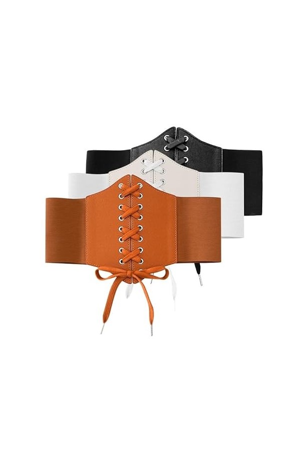 Udekit Ceinture Corset Élastique Femme Vintage Cinch Ceinture Rouge